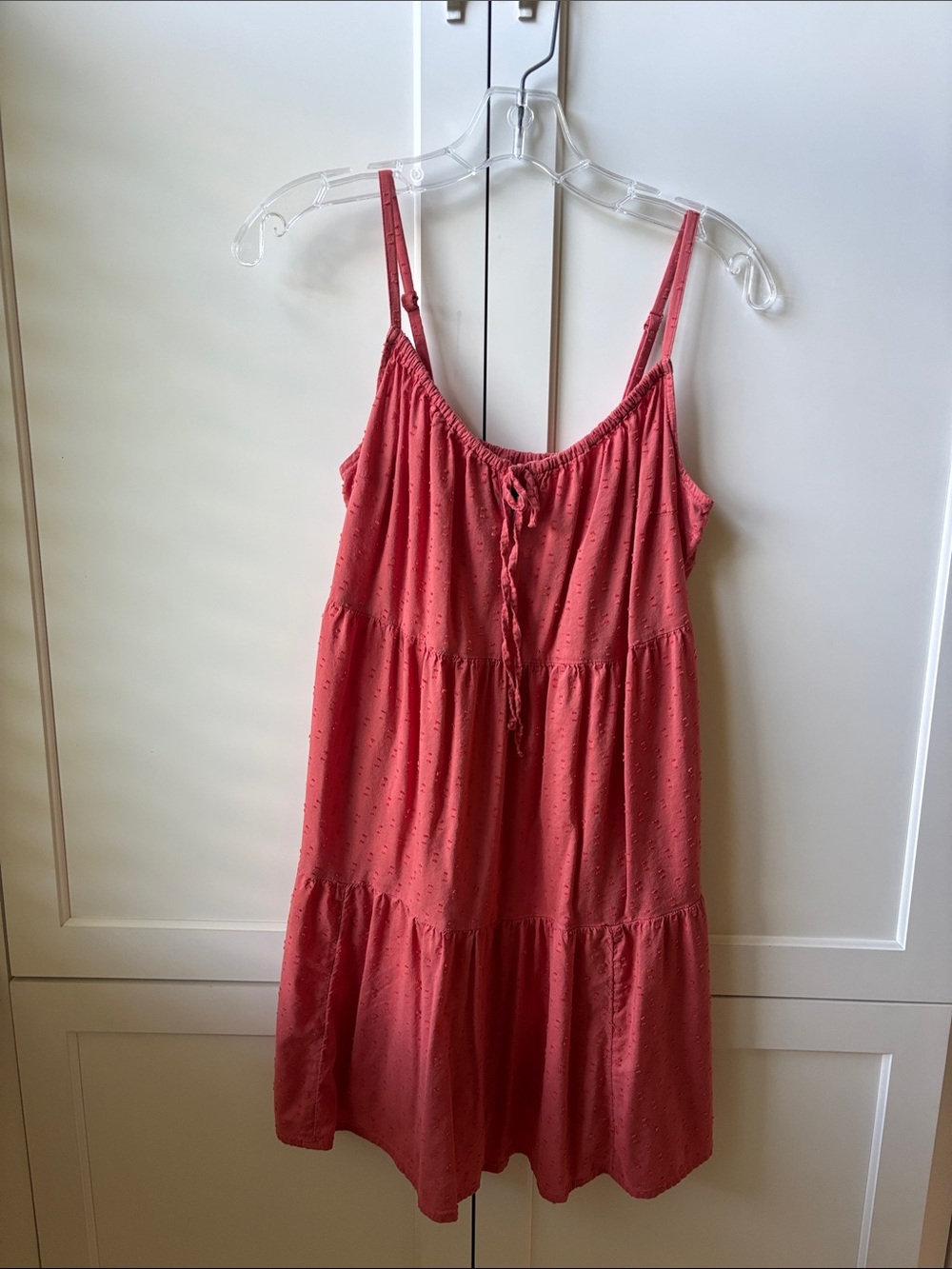 Old Navy Coral Eyelet Spaghetti-Strap Tiered Dress